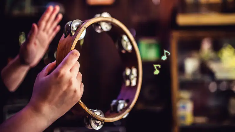 Sebuah Tamborin Merupakan Alat Musik Perkusi Di Tabuh